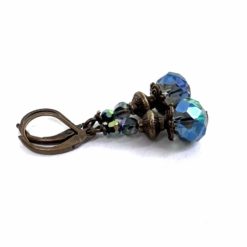 Vintage Ohrhänger Bronze Blau – Kristall Ohrringe Handmade | Boho Schmuck Just Trisha | Kleine Auflage Vintage Ohrhänger Bronze Blau - Kristall Ohrringe Handmade | Boho Schmuck Just Trisha | Kleine Auflage