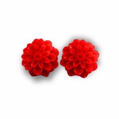 Große Chrysanthemen Ohrstecker Rot – Handmade Edelstahl | Blumenohrringe von Just Trisha | Kleine Auflage Geschenkidee Große Chrysanthemen Ohrstecker Rot – Handmade Edelstahl | Blumenohrringe von Just Trisha | Kleine Auflage Geschenkidee