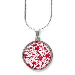 Ohrstecker, Ohrhänger, Clipse & Druckknopf – Motiv Romantische Rosenranken Rot Weiß – Schmuck aus Edelstahl Ohrstecker, Ohrhänger, Clipse & Druckknopf – Motiv Romantische Rosenranken Rot Weiß – Schmuck aus Edelstahl