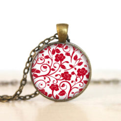 Ohrstecker, Ohrhänger, Clipse & Druckknopf – Motiv Romantische Rosenranken Rot Weiß – Schmuck aus Edelstahl Ohrstecker, Ohrhänger, Clipse & Druckknopf – Motiv Romantische Rosenranken Rot Weiß – Schmuck aus Edelstahl