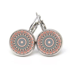 Ohrstecker, Ohrhänger, Clipse & Druckknopf – Motiv Zartes Mandala Rosa Grau – Schmuck aus Edelstahl Ohrstecker, Ohrhänger, Clipse & Druckknopf - Motiv Zartes Mandala Rosa Grau - Schmuck aus Edelstahl