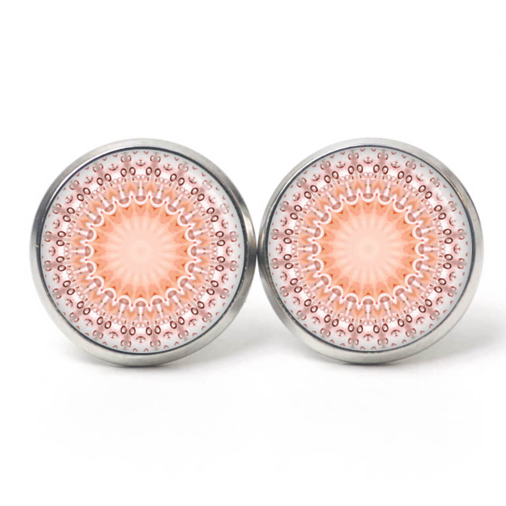 Ohrstecker, Ohrhänger, Clipse & Druckknopf – Motiv Zartes Mandala Apricot – Schmuck aus Edelstahl Ohrstecker, Ohrhänger, Clipse & Druckknopf - Motiv Zartes Mandala Apricot - Schmuck aus Edelstahl