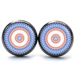 Ohrstecker, Ohrhänger, Clipse & Druckknopf – Motiv Kaleidoskop Mandala Blau Koralle – Schmuck aus Edelstahl Ohrstecker, Ohrhänger, Clipse & Druckknopf - Motiv Kaleidoskop Mandala Blau Koralle - Schmuck aus Edelstahl
