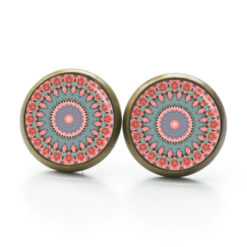 Ohrstecker, Ohrhänger, Clipse & Druckknopf – Motiv Zartes Mandala Rot Grau – Schmuck aus Edelstahl Ohrstecker, Ohrhänger, Clipse & Druckknopf - Motiv Zartes Mandala Rot Grau - Schmuck aus Edelstahl