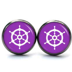 Ohrstecker, Ohrhänger, Clipse & Druckknopf – Motiv maritim Schiff Steuerrad Violett – Schmuck aus Edelstahl Ohrstecker, Ohrhänger, Clipse & Druckknopf - Motiv maritim Schiff Steuerrad Violett - Schmuck aus Edelstahl