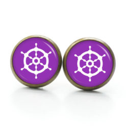 Ohrstecker, Ohrhänger, Clipse & Druckknopf – Motiv maritim Schiff Steuerrad Violett – Schmuck aus Edelstahl Ohrstecker, Ohrhänger, Clipse & Druckknopf - Motiv maritim Schiff Steuerrad Violett - Schmuck aus Edelstahl