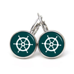 Ohrstecker, Ohrhänger, Clipse & Druckknopf – Motiv maritim Schiff Steuerrad Dunkelgrün – Schmuck aus Edelstahl Ohrstecker, Ohrhänger, Clipse & Druckknopf - Motiv maritim Schiff Steuerrad Dunkelgrün - Schmuck aus Edelstahl