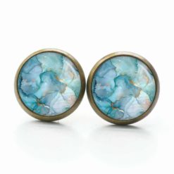 Aqua Schmuckset – Kette & Ohrringe – Marmor Optik – Abstract Boho Geschenk für Frauen Aqua Schmuckset - Kette & Ohrringe - Marmor Optik - Abstract Boho Geschenk für Frauen
