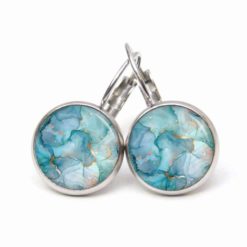 Aqua Schmuckset – Kette & Ohrringe – Marmor Optik – Abstract Boho Geschenk für Frauen Aqua Schmuckset - Kette & Ohrringe - Marmor Optik - Abstract Boho Geschenk für Frauen