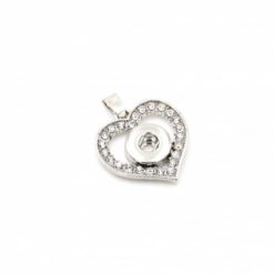 Druckknopf Set Herz Glitzer Anhänger mit Kette und Ohrringe - Geschenk Muttertag