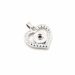 Druckknopf Anhänger Herz mit Strass für 10mm Druckknopf Druckknopf Anhänger Herz mit Strass für 10mm Druckknopf
