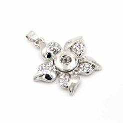 Druckknopf Anhänger Blume mit Strass für 10mm Druckknopf