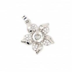 Druckknopf Anhänger Blume mit Strass für 10mm Druckknopf