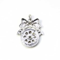 Druckknopf Anhänger mit Strass und Schleife für 16mm Druckknopf