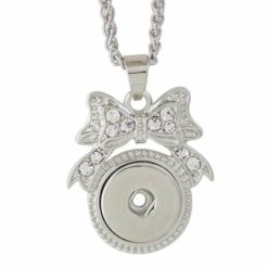Druckknopf Anhänger mit Strass und Schleife für 16mm Druckknopf