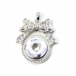 Druckknopf Anhänger mit Strass und Schleife für 16mm Druckknopf