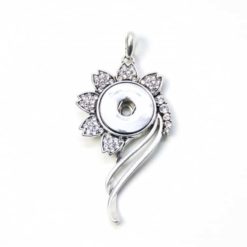 Druckknopf Anhänger Blume mit Strass für 16mm Druckknopf