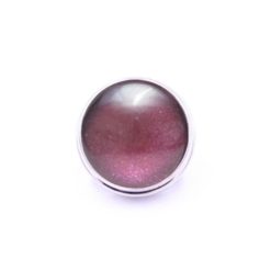 Druckknopf handbemalt Lotus rosarot violett für Druckknopfschmuck