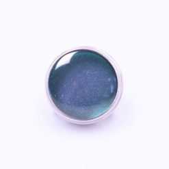 Druckknopf handbemalt Chameläon blau violett für Druckknopfschmuck
