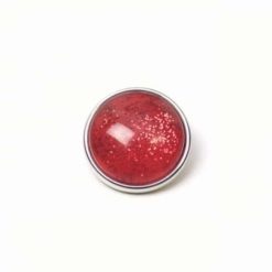 Druckknopf handbemalt in kräftig blutrot glitzernd für Druckknopfschmuck