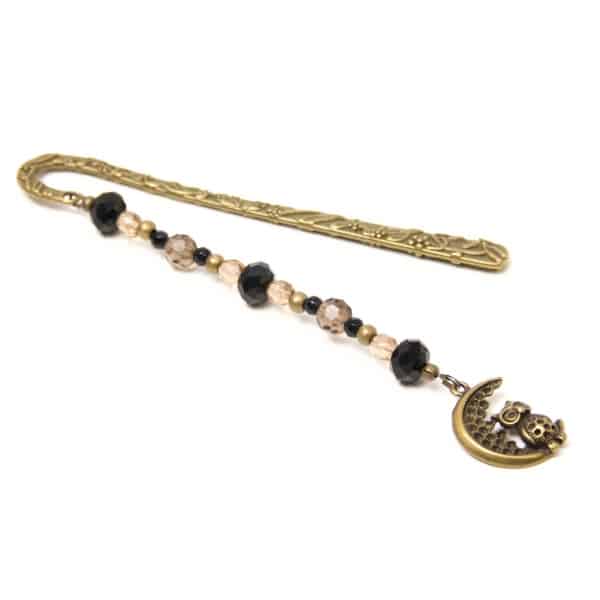Lesezeichen Bronze mit Blumen und Eule in braun schwarz – Geschenk Lehrer Lesezeichen Bronze mit Blumen und Eule in braun schwarz - Geschenk Lehrer