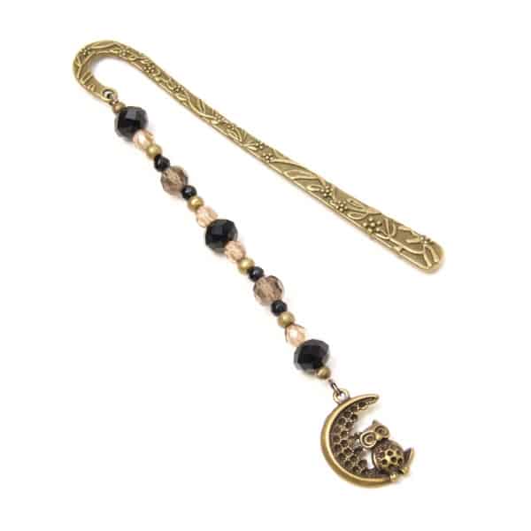 Lesezeichen Bronze mit Blumen und Eule in braun schwarz – Geschenk Lehrer Lesezeichen Bronze mit Blumen und Eule in braun schwarz - Geschenk Lehrer