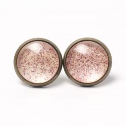 Ohrstecker, Ohrhänger, Clipse & Druckknopf – handbemalt Pfirsich glitzernd  – Schmuck aus Edelstahl