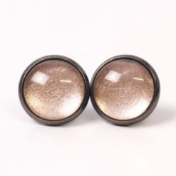 Ohrstecker, Ohrhänger, Clipse & Druckknopf – handbemalt gold schimmernd – Schmuck aus Edelstahl