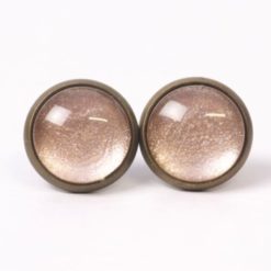 Ohrstecker, Ohrhänger, Clipse & Druckknopf – handbemalt gold schimmernd – Schmuck aus Edelstahl
