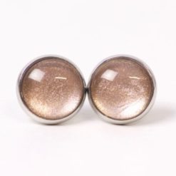 Ohrstecker, Ohrhänger, Clipse & Druckknopf – handbemalt gold schimmernd – Schmuck aus Edelstahl