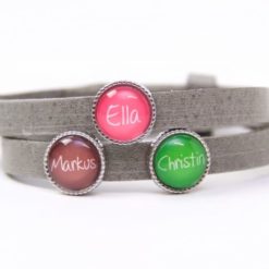 Personalisiertes Lederarmband mit Wunschtext Schiebeperlen - personalisiert - Just Trisha