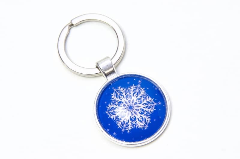 Schlüsselanhänger zarter blauer Weihnachtsstern Schlüsselanhänger zarter blauer Weihnachtsstern