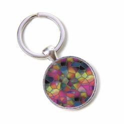 Schlüsselanhänger Mosaik Glasmosaik grau rosa grün Puzzle