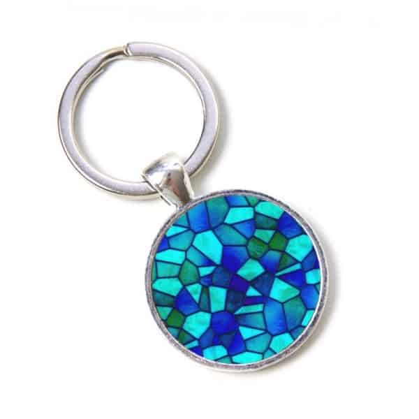 Schlüsselanhänger Mosaik Glasmosaik Blau Türkis grün Puzzle Schlüsselanhänger Mosaik Glasmosaik Blau Türkis grün Puzzle