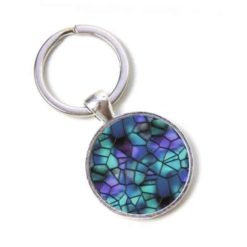Schlüsselanhänger Mosaik Glasmosaik türkis violett Puzzle