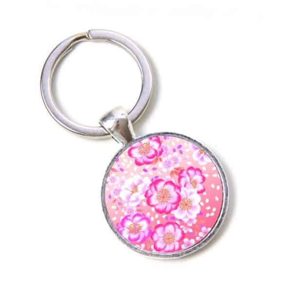 Schlüsselanhänger Taschenanhänger Blumenmeer in rosa Schlüsselanhänger Taschenanhänger Blumenmeer in rosa