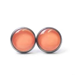 Ohrstecker, Ohrhänger, Clipse & Druckknopf – handbemalt orange – Schmuck aus Edelstahl