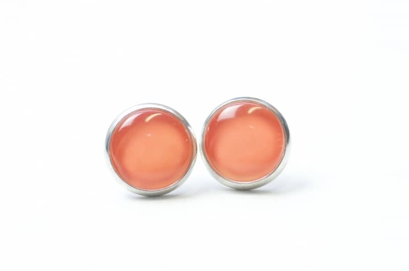 Ohrstecker, Ohrhänger, Clipse & Druckknopf – handbemalt orange – Schmuck aus Edelstahl Ohrstecker, Ohrhänger, Clipse & Druckknopf – handbemalt orange – Schmuck aus Edelstahl