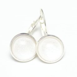 Ohrstecker, Ohrhänger, Clipse & Druckknopf – handbemalt Schnee weiß – Schmuck aus Edelstahl Ohrstecker, Ohrhänger, Clipse & Druckknopf – handbemalt Schnee weiß – Schmuck aus Edelstahl