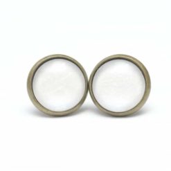 Ohrstecker, Ohrhänger, Clipse & Druckknopf – handbemalt Schnee weiß – Schmuck aus Edelstahl Ohrstecker, Ohrhänger, Clipse & Druckknopf – handbemalt Schnee weiß – Schmuck aus Edelstahl