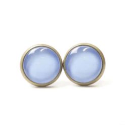 Ohrstecker, Ohrhänger, Clipse & Druckknopf – handbemalt jeansblau – Schmuck aus Edelstahl