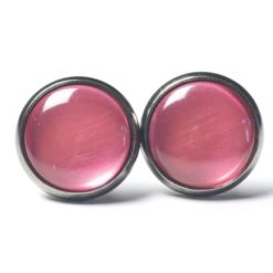 Ohrstecker, Ohrhänger, Clipse & Druckknopf – handbemalt rosé rosa metallic – Schmuck aus Edelstahl