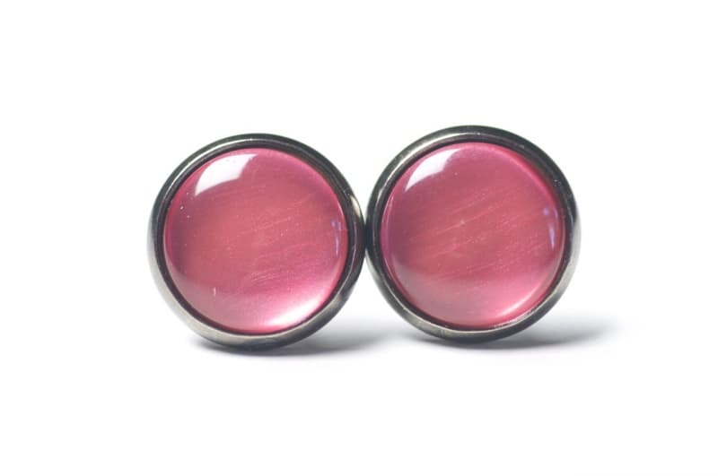 Ohrstecker, Ohrhänger, Clipse & Druckknopf – handbemalt rosé rosa metallic – Schmuck aus Edelstahl Ohrstecker, Ohrhänger, Clipse & Druckknopf – handbemalt rosé rosa metallic – Schmuck aus Edelstahl