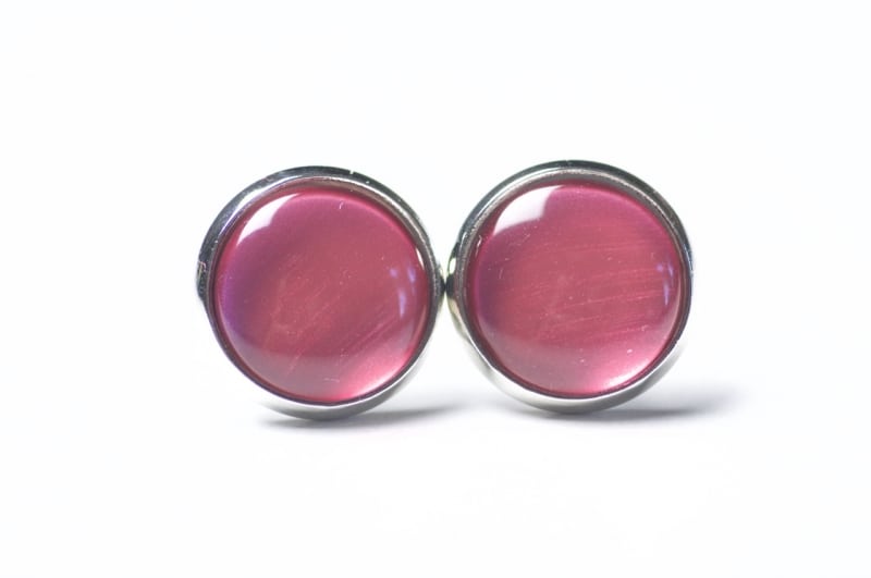 Ohrstecker, Ohrhänger, Clipse & Druckknopf – handbemalt rosé rosa metallic – Schmuck aus Edelstahl Ohrstecker, Ohrhänger, Clipse & Druckknopf – handbemalt rosé rosa metallic – Schmuck aus Edelstahl