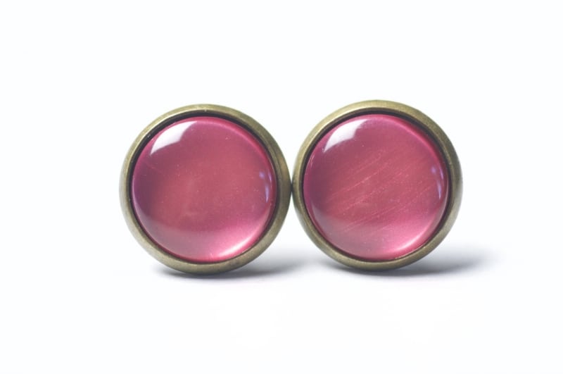 Ohrstecker, Ohrhänger, Clipse & Druckknopf – handbemalt rosé rosa metallic – Schmuck aus Edelstahl Ohrstecker, Ohrhänger, Clipse & Druckknopf – handbemalt rosé rosa metallic – Schmuck aus Edelstahl