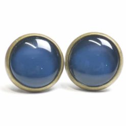 Ohrstecker, Ohrhänger, Clipse & Druckknopf – handbemalt blau dunkelblau – Schmuck aus Edelstahl Ohrstecker, Ohrhänger, Clipse & Druckknopf – handbemalt blau dunkelblau – Schmuck aus Edelstahl