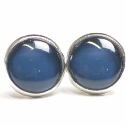 Ohrstecker, Ohrhänger, Clipse & Druckknopf – handbemalt blau dunkelblau – Schmuck aus Edelstahl