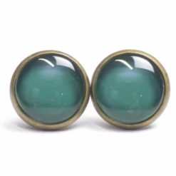 Ohrstecker, Ohrhänger, Clipse & Druckknopf – handbemalt Tannengrün – Schmuck aus Edelstahl Ohrstecker, Ohrhänger, Clipse & Druckknopf – handbemalt Tannengrün – Schmuck aus Edelstahl
