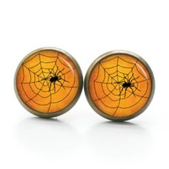 Druckknopf Ohrstecker Ohrhänger Clipse Halloween Vollmond mit Fledermäusen