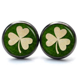 Ohrringe Kleeblatt Glücksbringer - Edelstahl